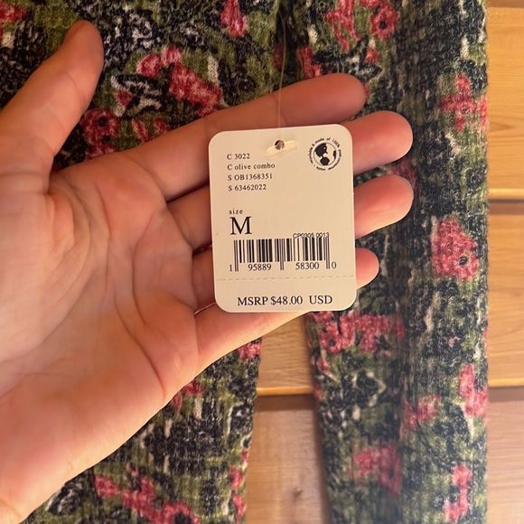 Floral green black and pink Free People thermal - Picture 4 of 7